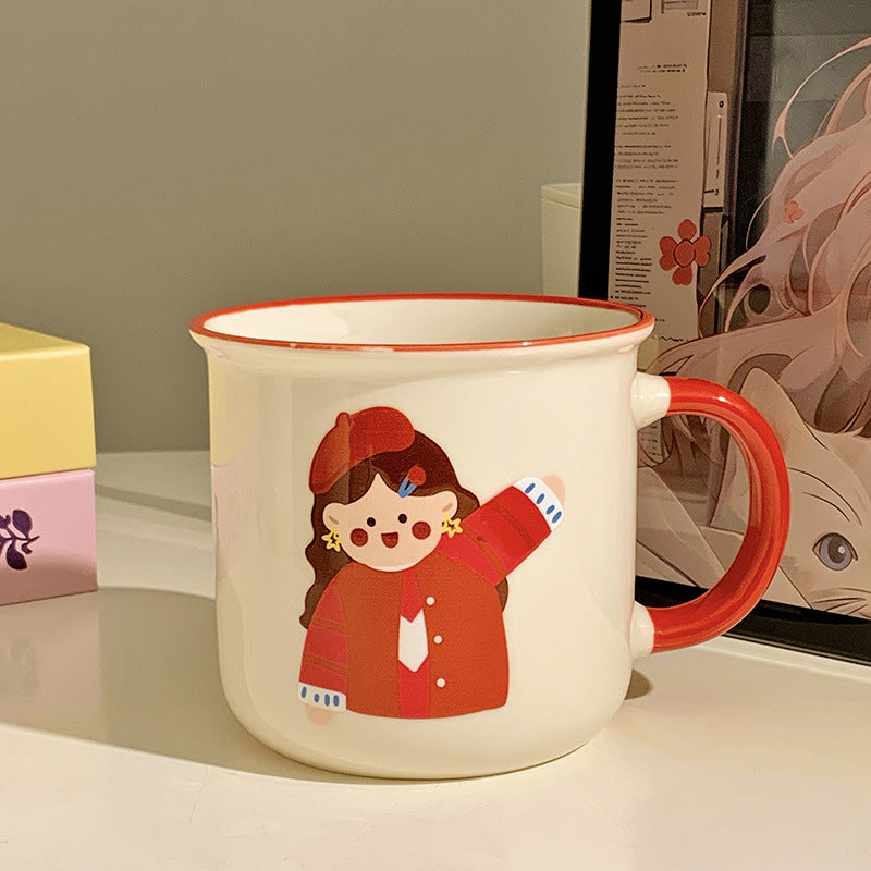 Keramiktasse mit Verspieltem Illustrationsdesign Brehn