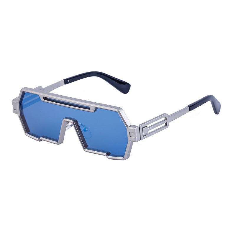 Damen modische Sonnenbrille im futuristischen Design mit breitem Rahmen Brehn
