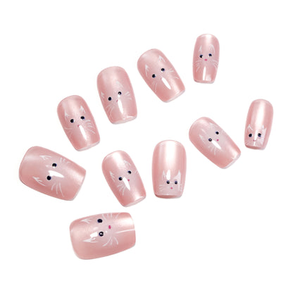 Kunstvolle Nagelkunst mit niedlichem Kaninchenmotiv Brehn
