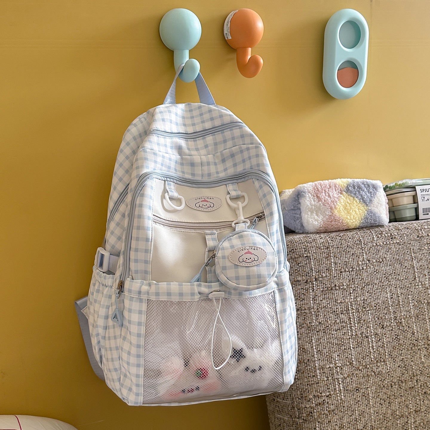 Kinder spielerischer karierten Muster Schulrucksack