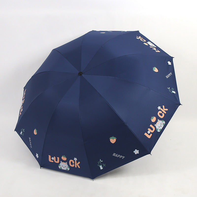Damen Faltbarer Regenschirm mit buntem Motiv Brehn