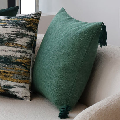 Quadratischer Kissenbezug mit abstraktem Jacquard-Aquarellmuster und verdecktem Reißverschluss Brehn