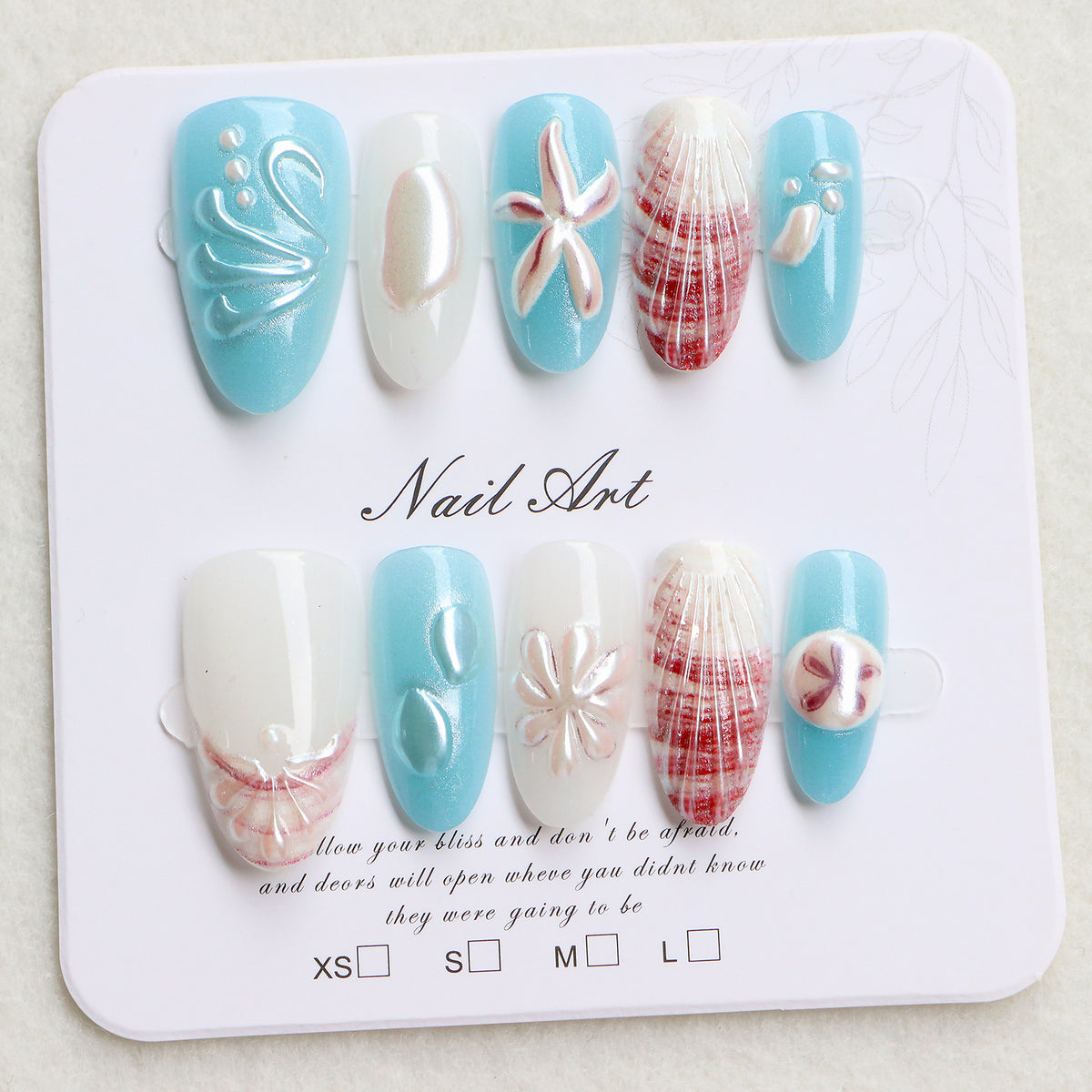 Küsten-Themen Press-On Nagelkunst Set Brehn