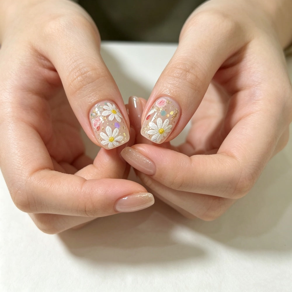 Floral Press-On Nagel Set Brehn