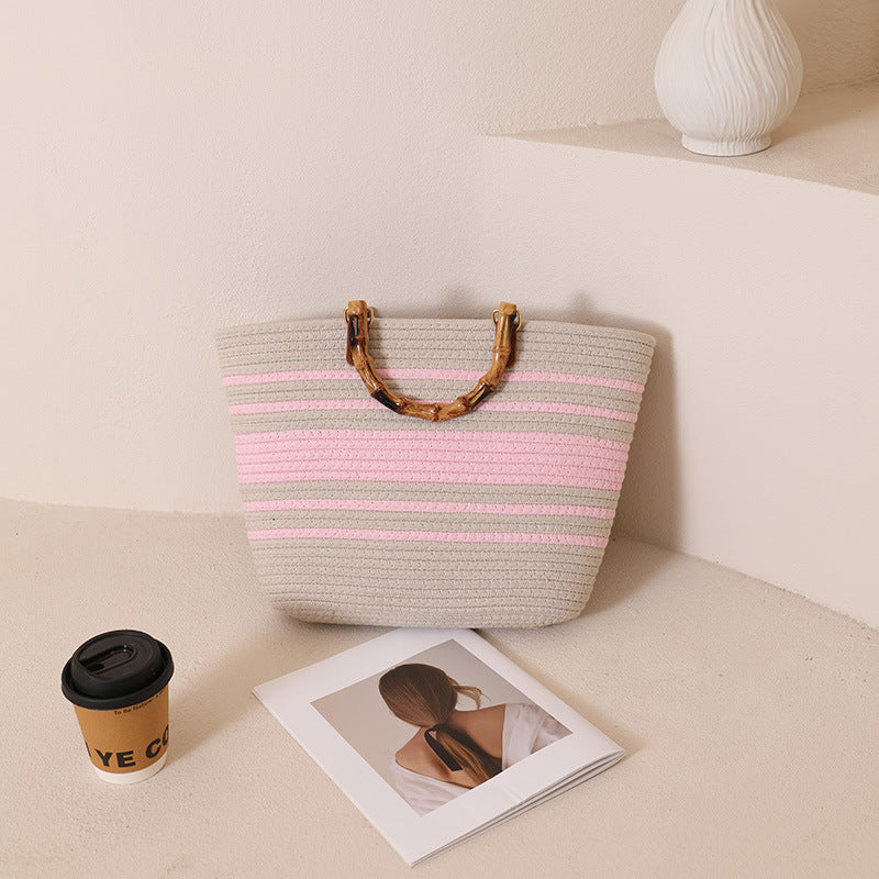 Damen Tragetasche mit elegantem geflochtenem Griff Brehn