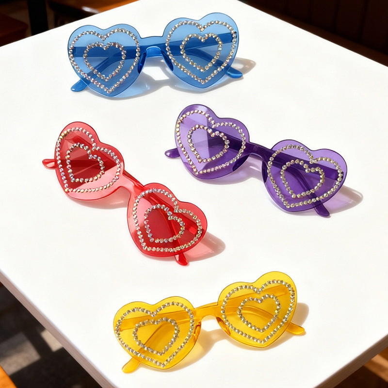 Rhinestone-beschichtete herzförmige Sonnenbrille Brehn 1787141238