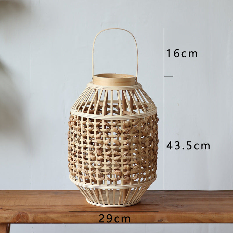 Handgefertigte Rattan-Laterne Brehn