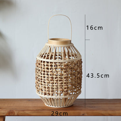 Handgefertigte Rattan-Laterne Brehn