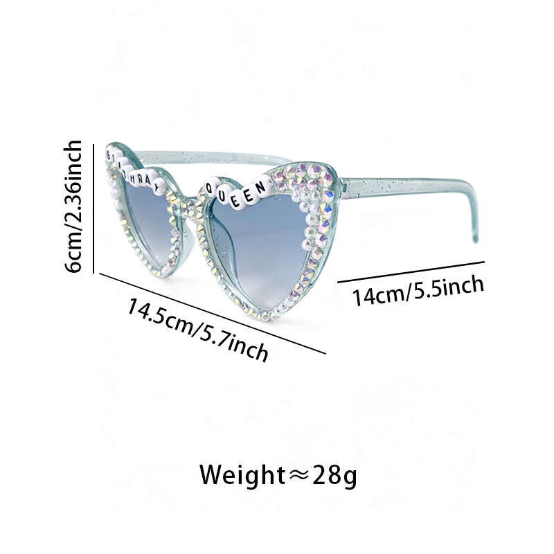 Rhinestone-besetzte Geburtstagsthema-Sonnenbrille Brehn