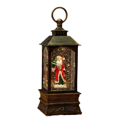 Nostalgische Weihnachtslaterne mit beweglicher Szene Brehn