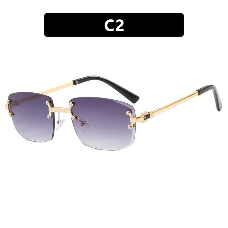 Damen elegante quadratische Sonnenbrille mit transparenten Gläsern und hochwertigem Metallrahmen Brehn
