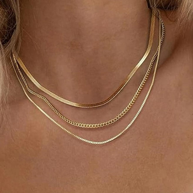 Schichtige Goldkette Halskette Brehn