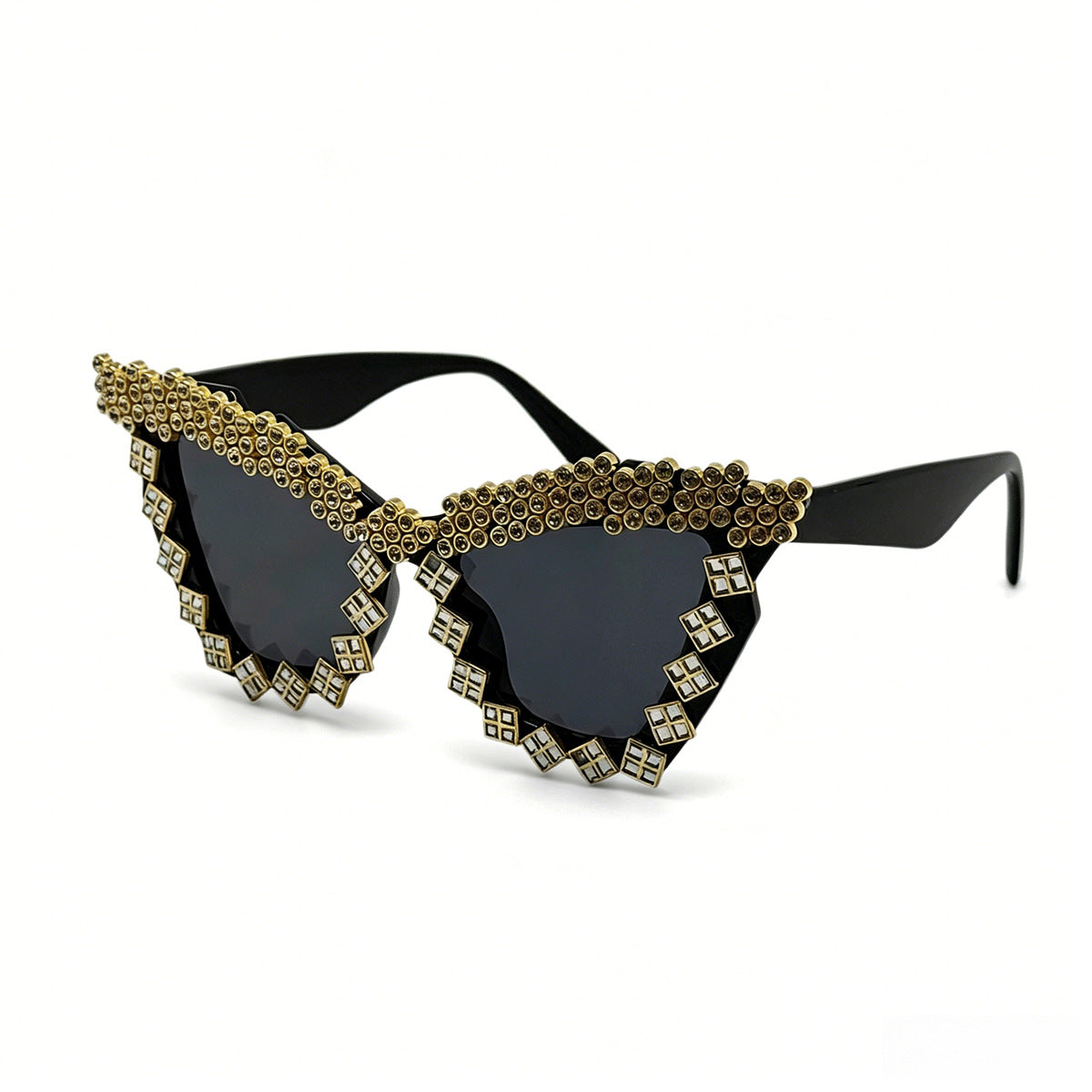 Damen Designer-Sonnenbrille mit glamourösem kristallverziertem Rahmen Brehn