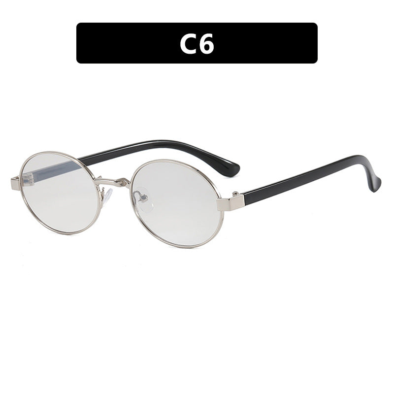 Damen runde Brille mit elegantem Metallrahmen und verstellbaren Nasenpads Brehn