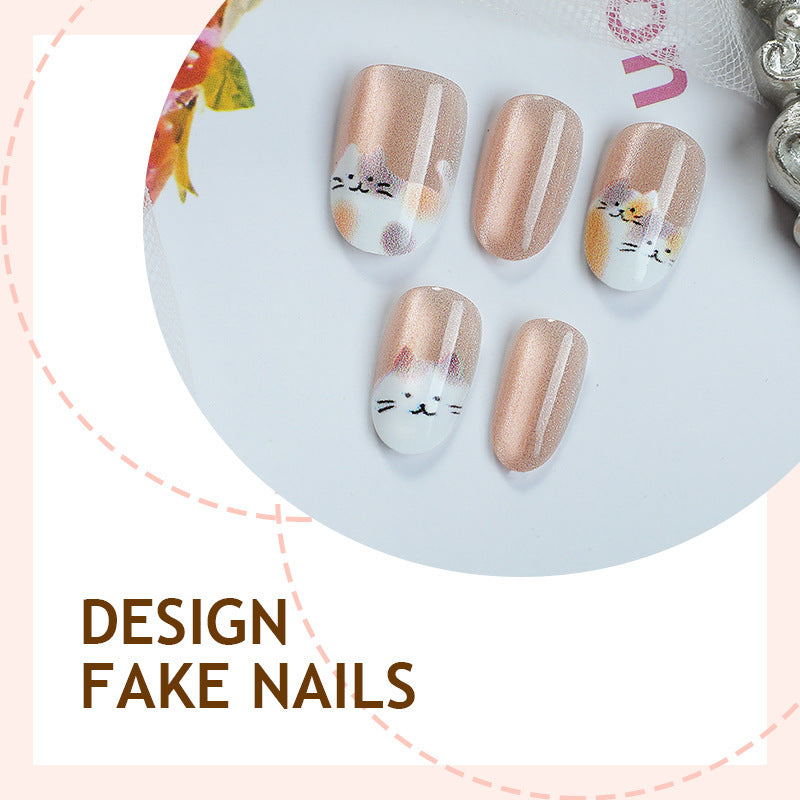 Kreatives Kunstnagelset mit niedlichen Tiermotiven und Glitzerakzenten Brehn
