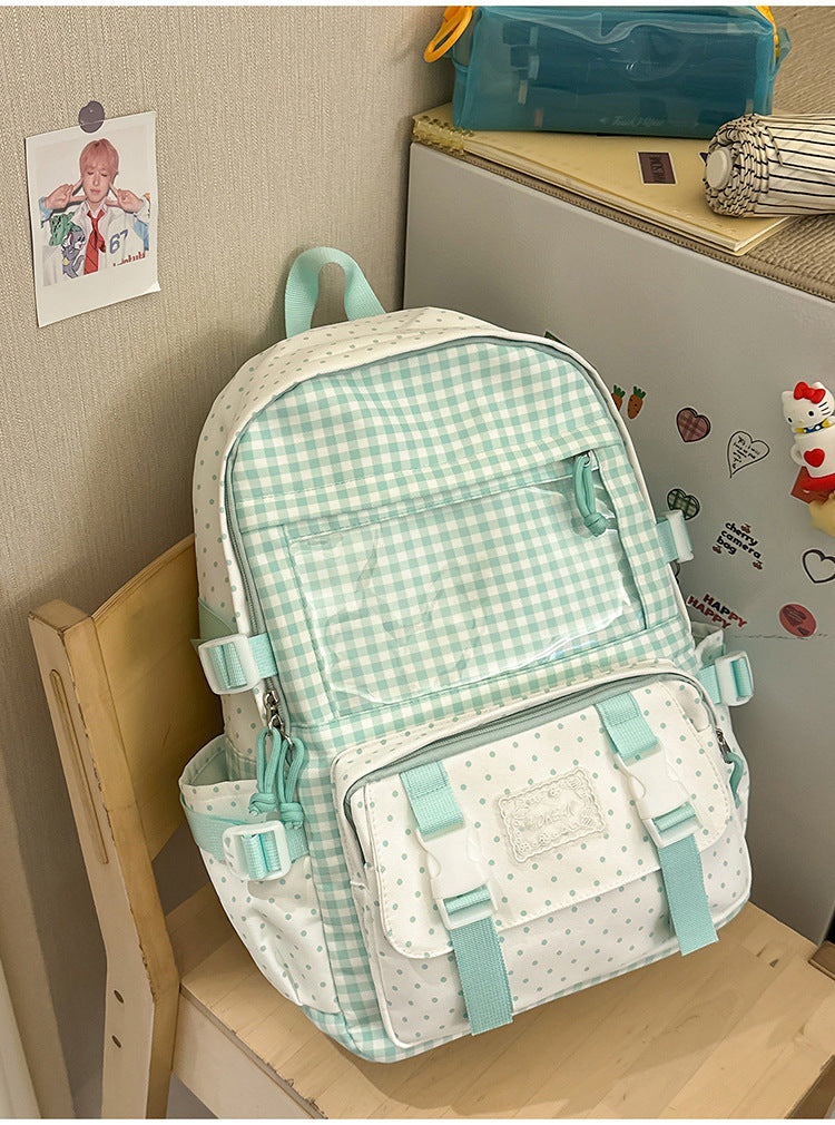 Hübscher Karo-Schulrucksack