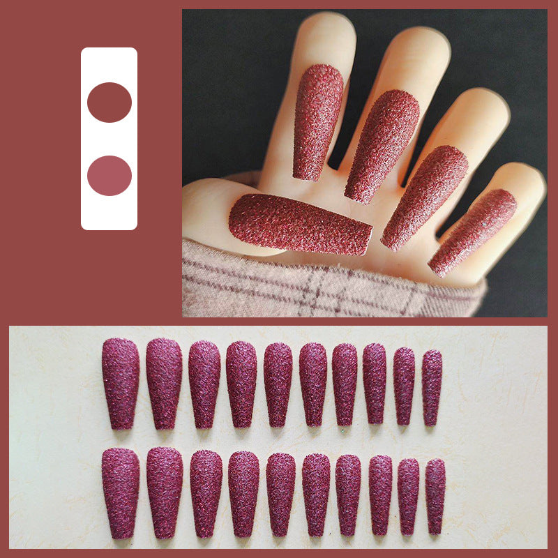 Glänzendes Langes Coffin Press-On Nails Set