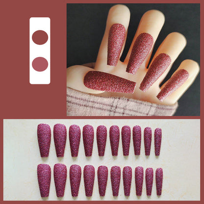 Glänzendes Langes Coffin Press-On Nails Set