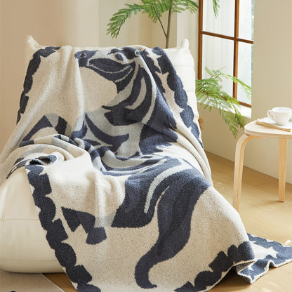 Plüsch Jacquard Sherpa Wurfdecke