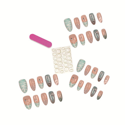 Küsten-Themen Press-On Nagelkunst Set