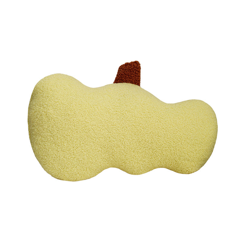 Nierenförmiges Dekokissen aus Bouclé‑Teddy mit weicher Polyesterfüllung Brehn