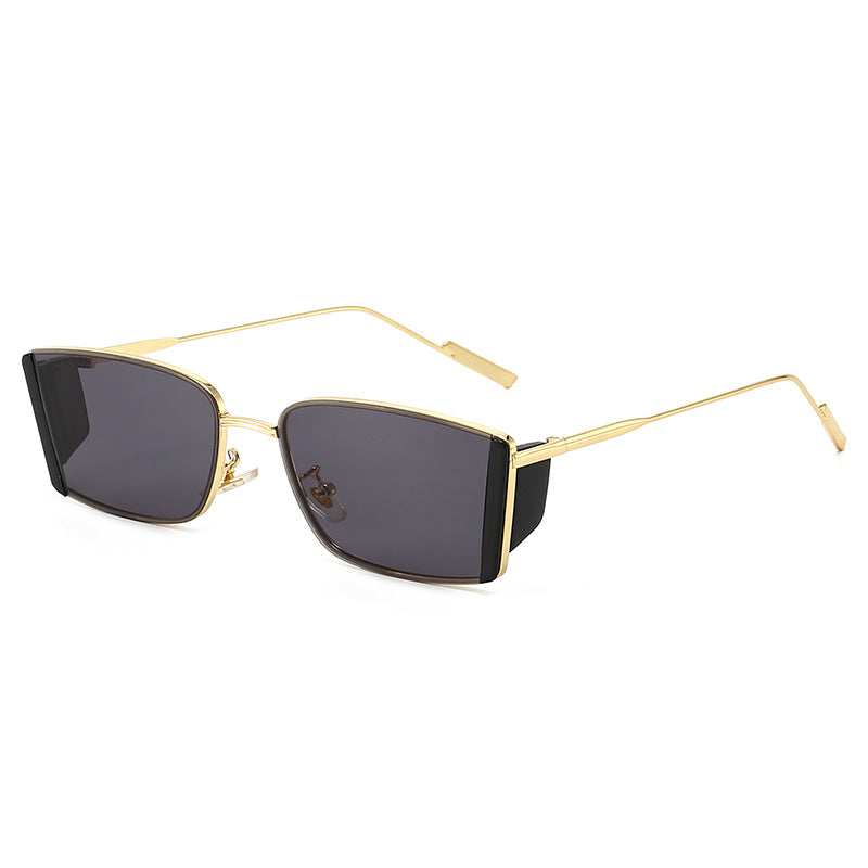 Damen elegante quadratische Sonnenbrille mit feinem Metallrahmen Brehn