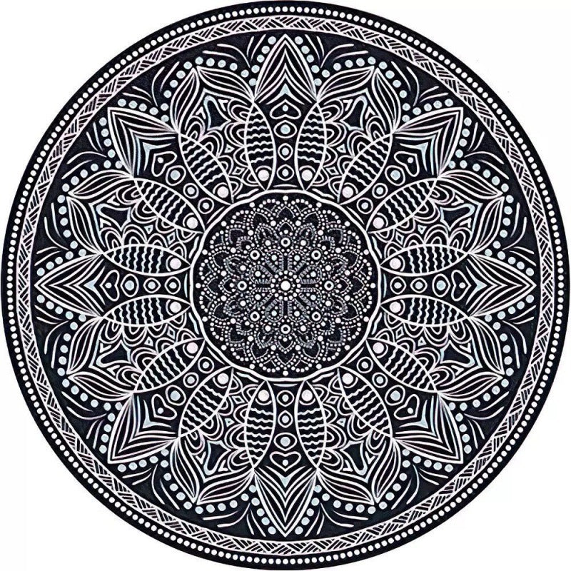 Kreisförmiger Vintage Blumenbereichsteppich Brehn