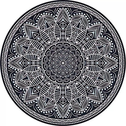 Kreisförmiger Vintage Blumenbereichsteppich Brehn