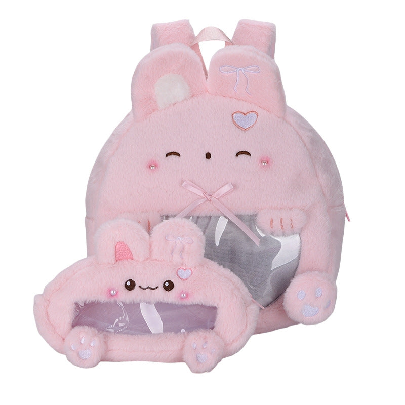 Plüsch-Kinderrucksack mit Tiermotiv und Praktischem Sichtfenster Brehn