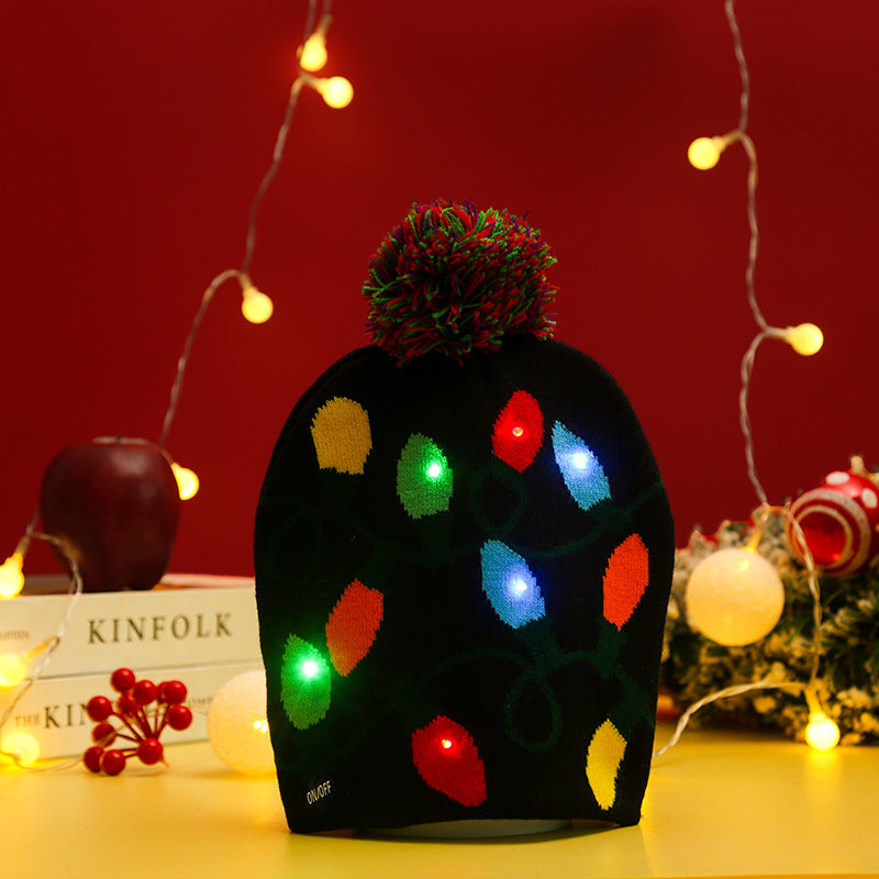 Lustige Weihnachtsmütze mit LED-Lichtern Brehn