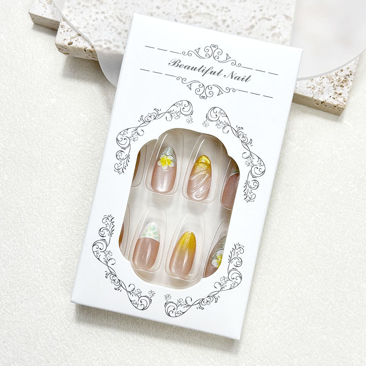 Florale Kunst Press-On Nagelspitzen Brehn
