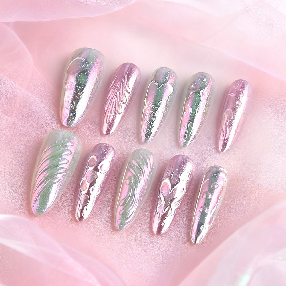 Künstlerisches Metallic-Gel-Nagelkunst-Design Brehn