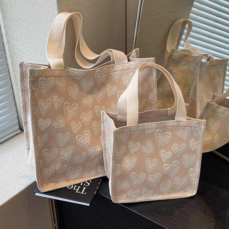 Herz-bestickte Utility Tote