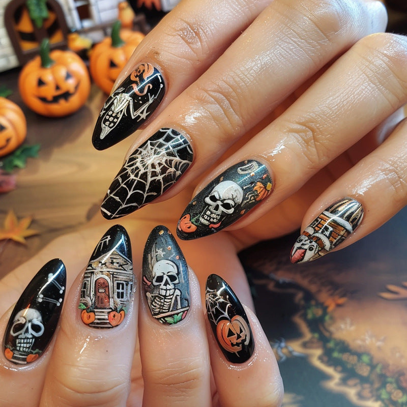 Halloween Kunstnagelset mit schaurigen Motiven und kreativen Designs Brehn