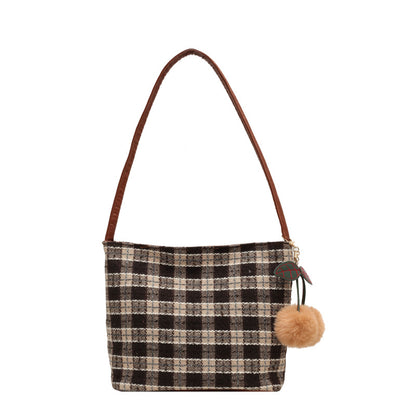 Klassische karierten Schultertasche