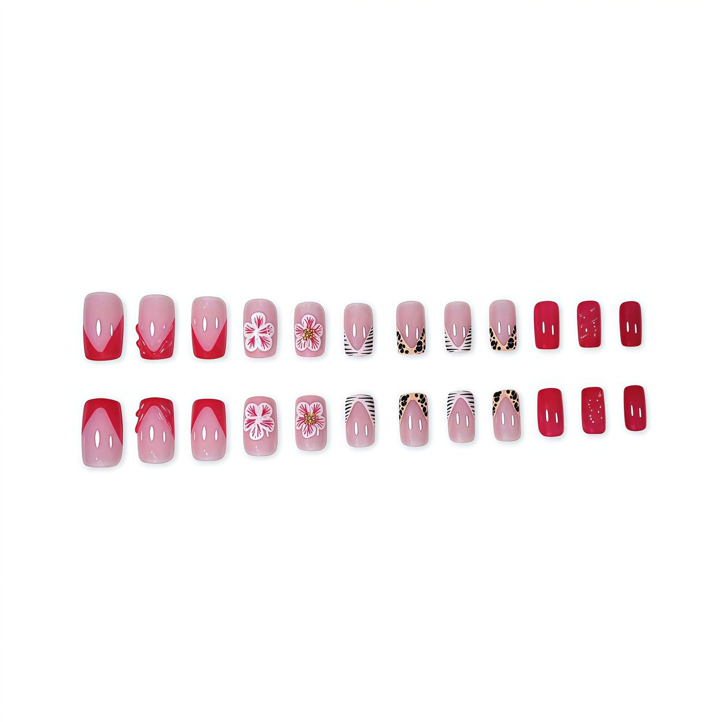 Dekorative Press-On Nagelkunst mit Floraldesigns Brehn