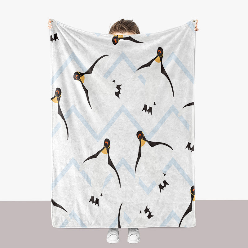 Pinguin-Themen-Plüsch-Wurfdecke