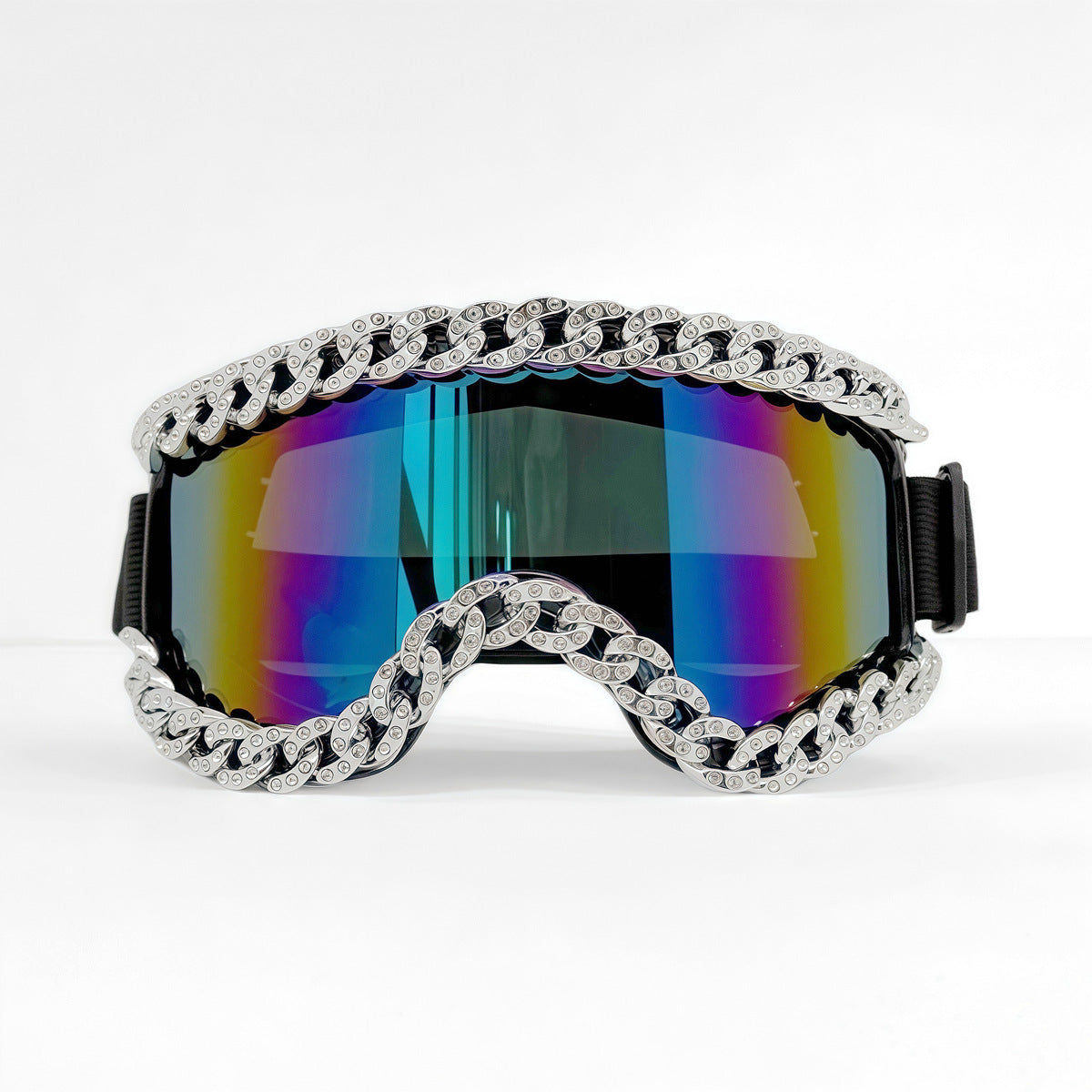 Unisex Skibrille mit funkelndem Kristallrahmen Brehn