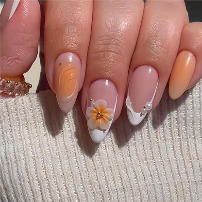 Dekoratives Blumen Acryl Nagelset Brehn