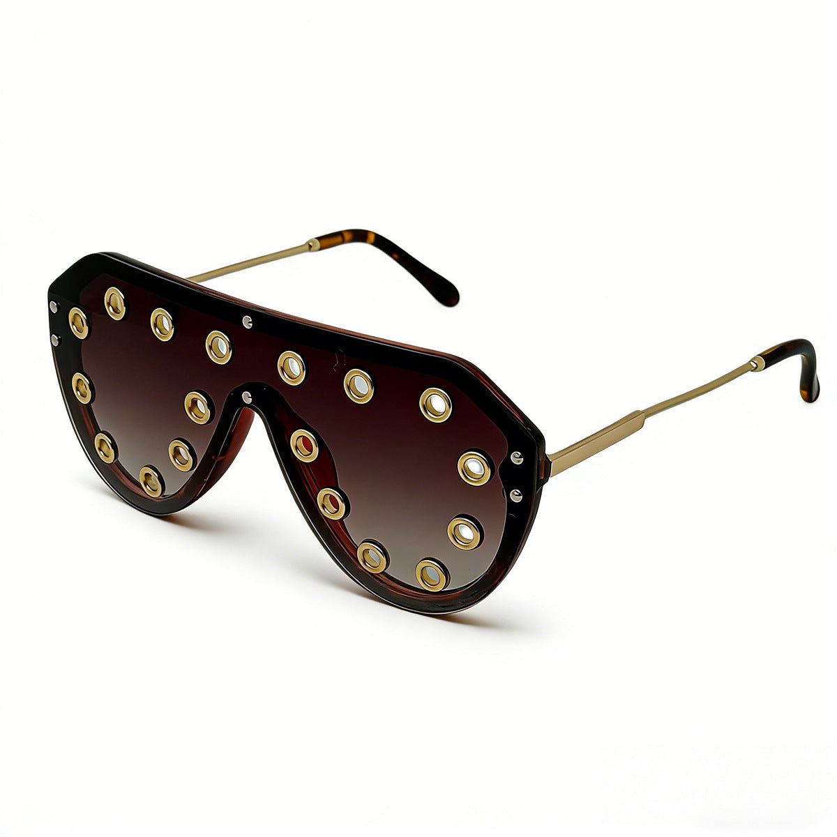 Damen Statement-Sonnenbrille im futuristischen Design mit dekorativen Elementen Brehn
