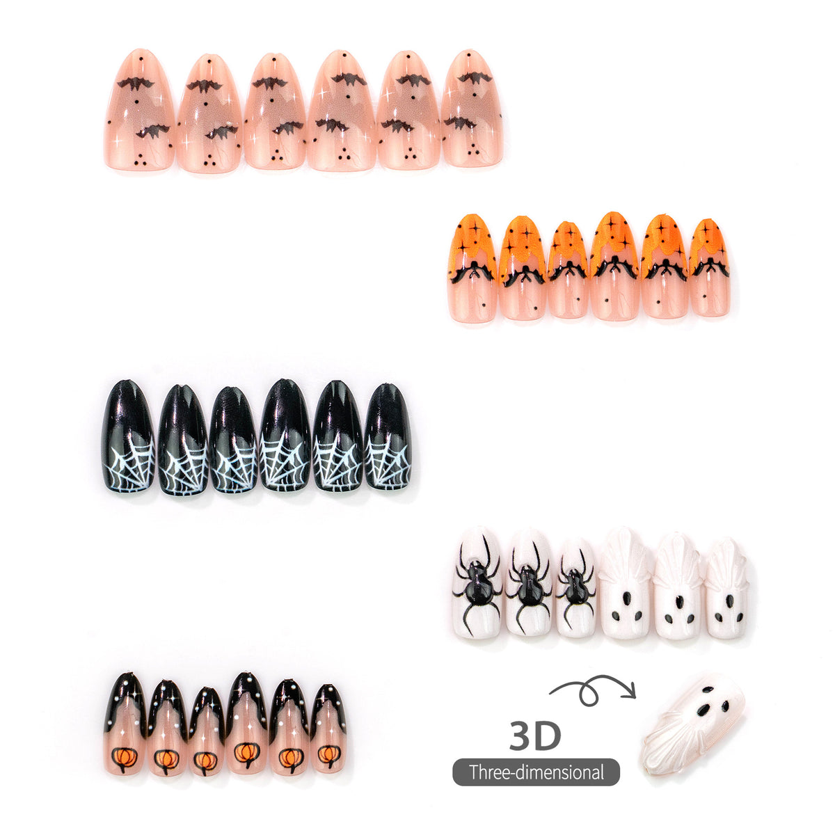 Spooky Halloween-Themen Press-On Nail Art Kollektion