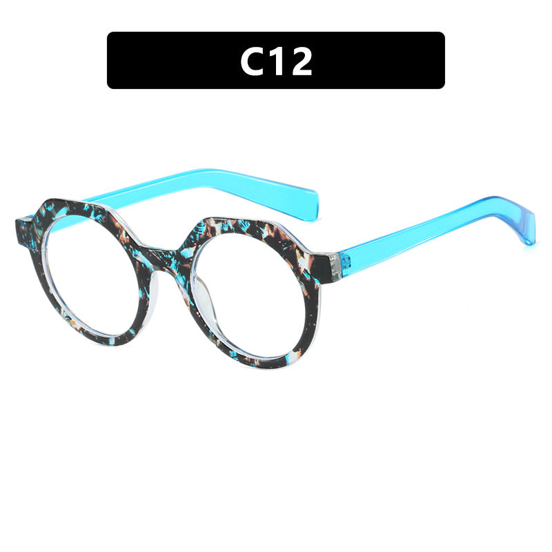 Damen extravagante runde Sonnenbrille mit farblich akzentuiertem Rahmen Brehn