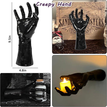 Wandkerzenhalter in realistisch geformter Hand aus Resin