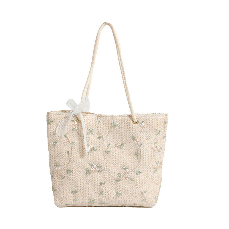 WoBestickte Strohtasche Brehn