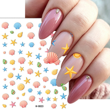 Ozean-Themen Nagelkunst Aufkleber