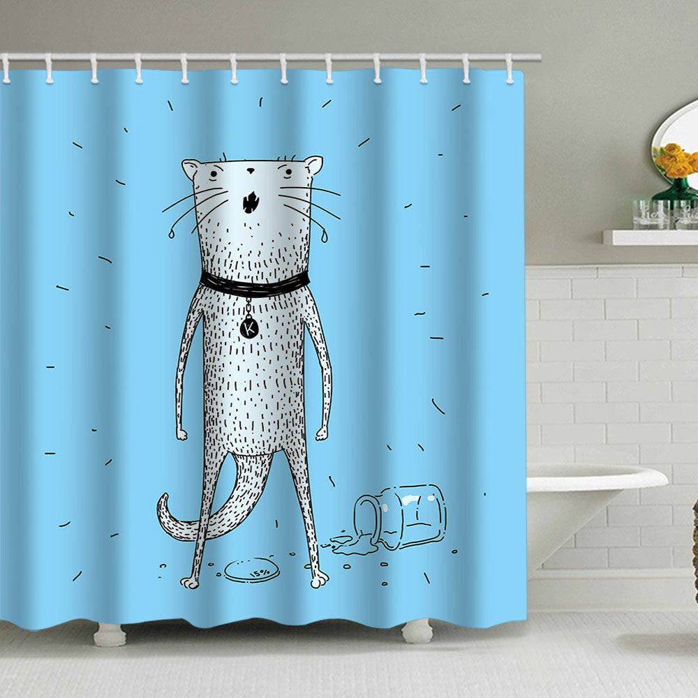 Künstlerische Hund Illustration Duschvorhang Brehn