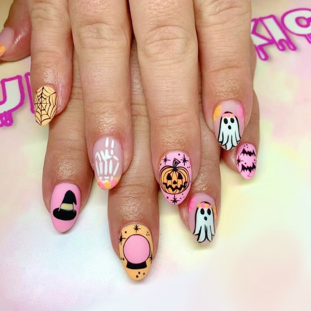 Halloween-Themen Press-On Nagelkunst Set Brehn