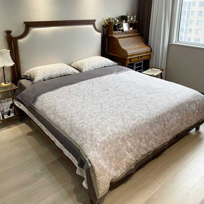 Hotel-Stil Floral Mikrofaser Bettbezug Set mit Kontrastbordüre und Kissenbezügen