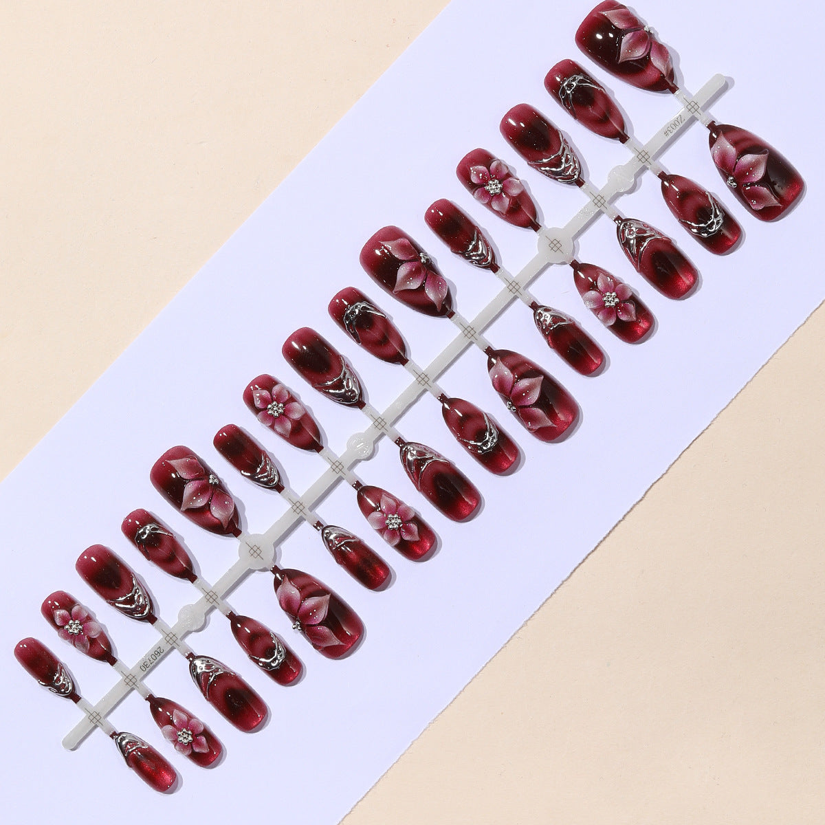 3D Blumenakzent Stiletto Nagelkunst Verlängerungen Brehn