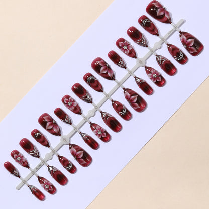 3D Blumenakzent Stiletto Nagelkunst Verlängerungen Brehn